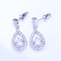 new products 2018 white gold plated earrings sapphire glass earrings